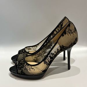 New Jimmy Choo Lace Peep toe Heel